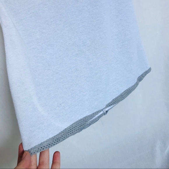 LA Relaxed White Crop Tank Top with Mesh Detailing - Picture 2 of 5